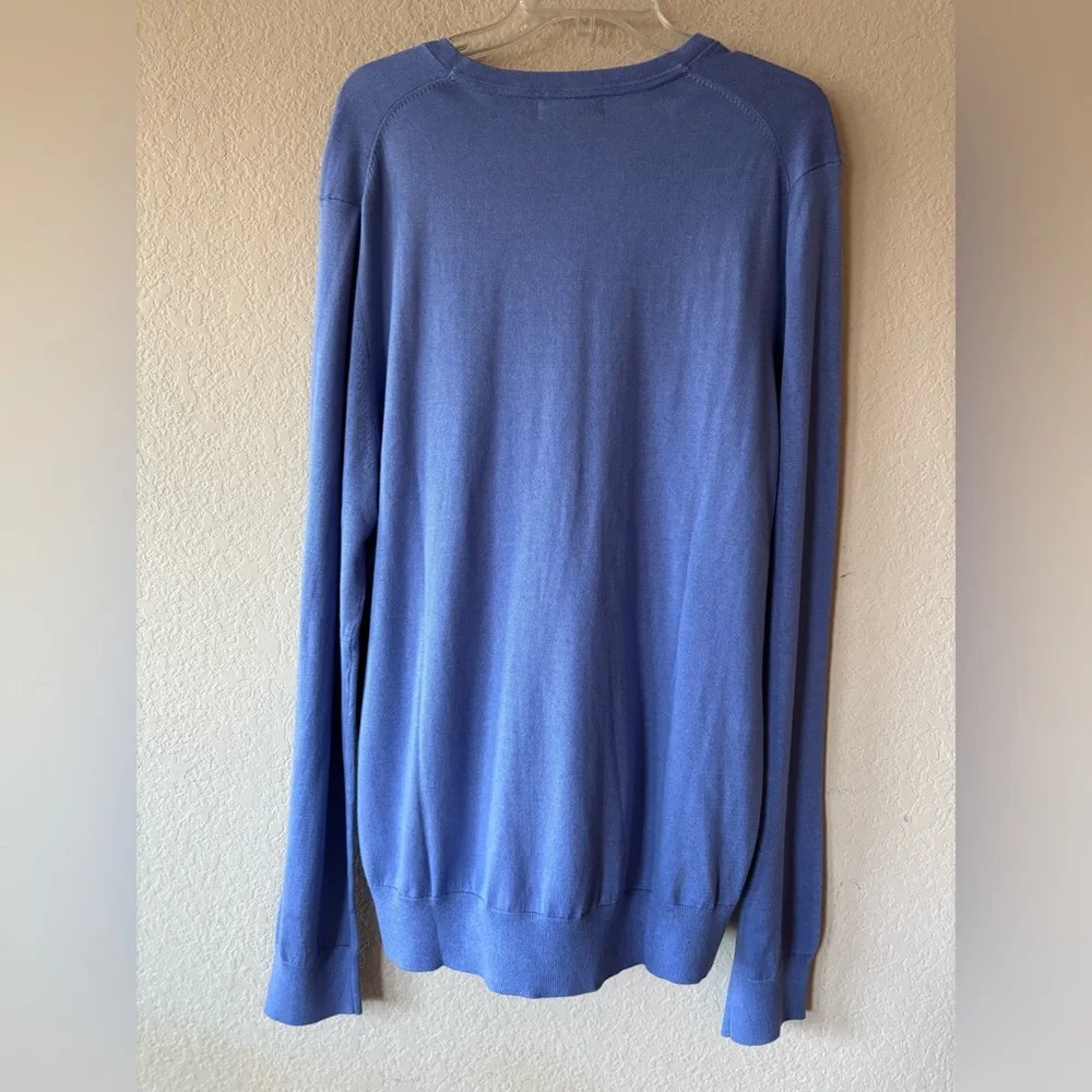 BANANA REPUBLIC SILK COTTON‎ CASHMERE V-NECK SWEATER AFRICAN VIOLET XLT NWT